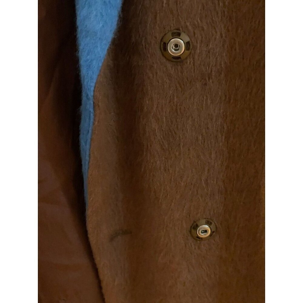 L'atiste By Amy Womens Brown Blue Notch Lapel Double Breasted Coat Size L - Picture 5 of 7